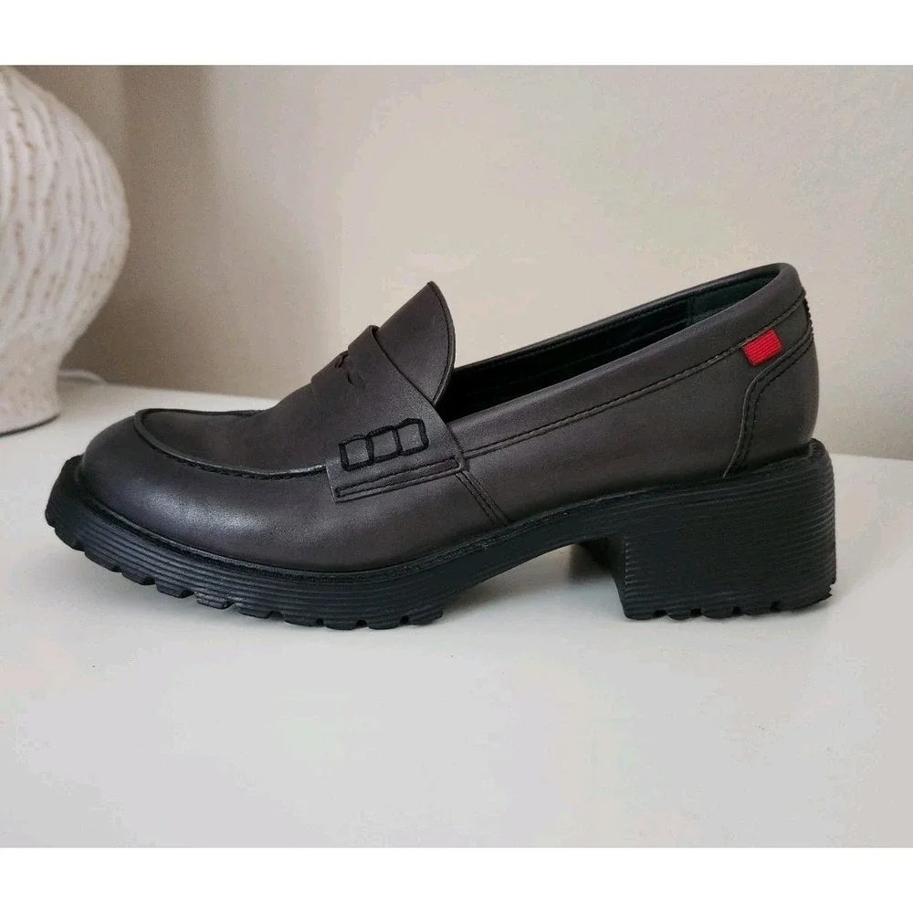 Marc Joseph New York Camden Street Women's Penny Loafers chunky block heel Sz 8